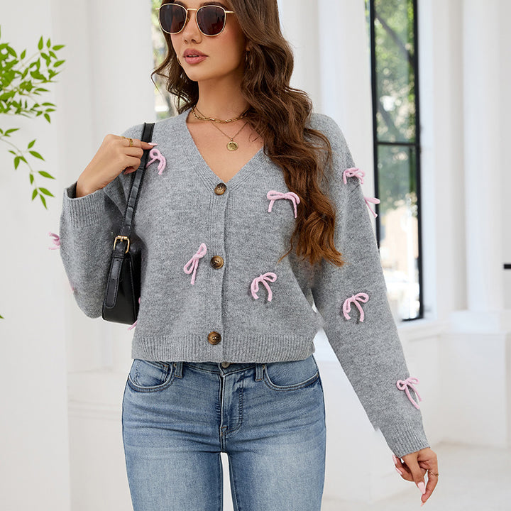 Fashionable women's cardigan with playful knots Lune London