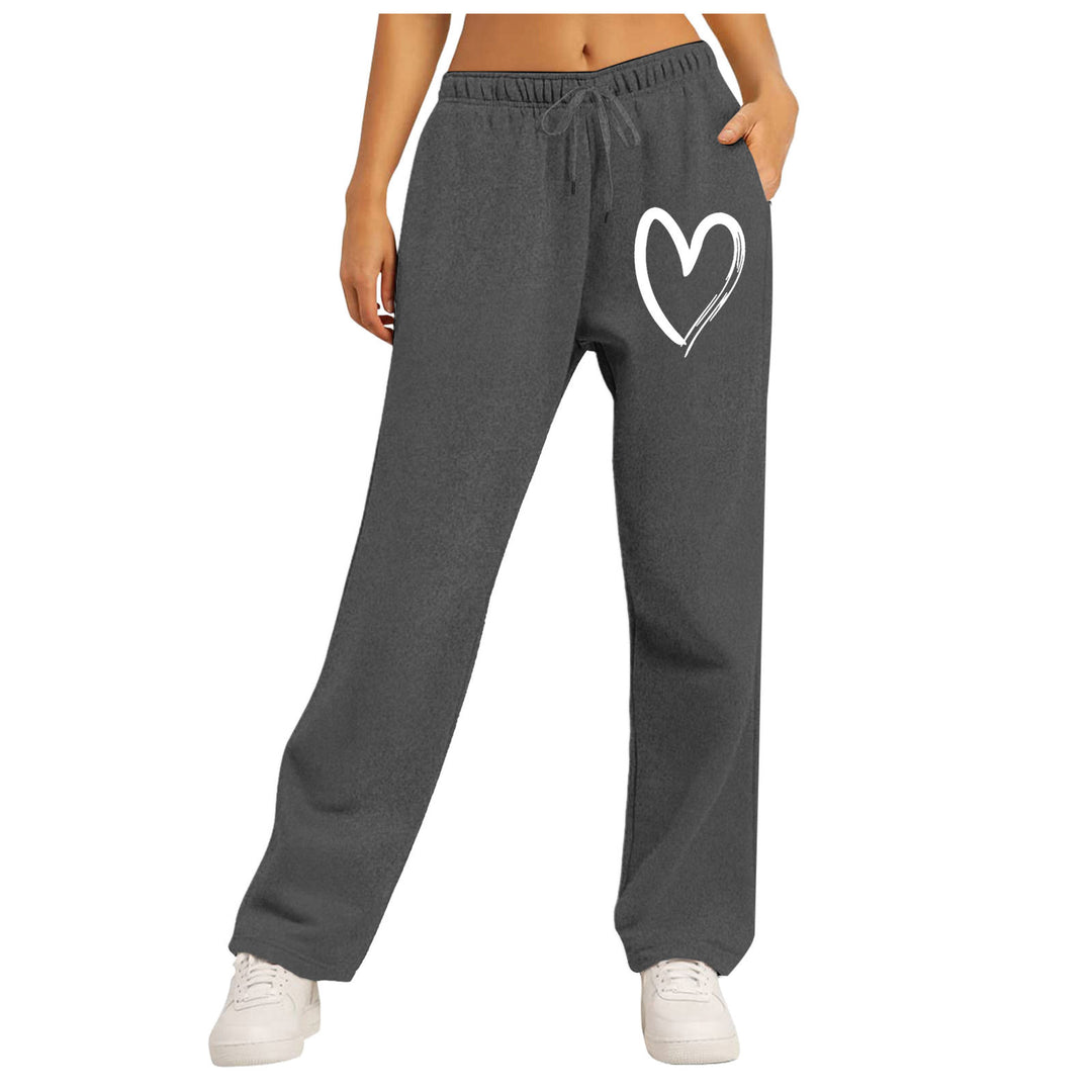 Women's casual leisure pants with modern heart design Chic & Stil