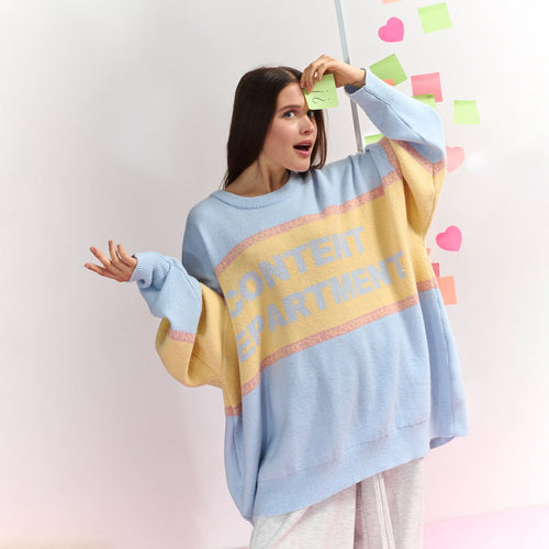 Lady Oversized sweater with creative inscription Lune London