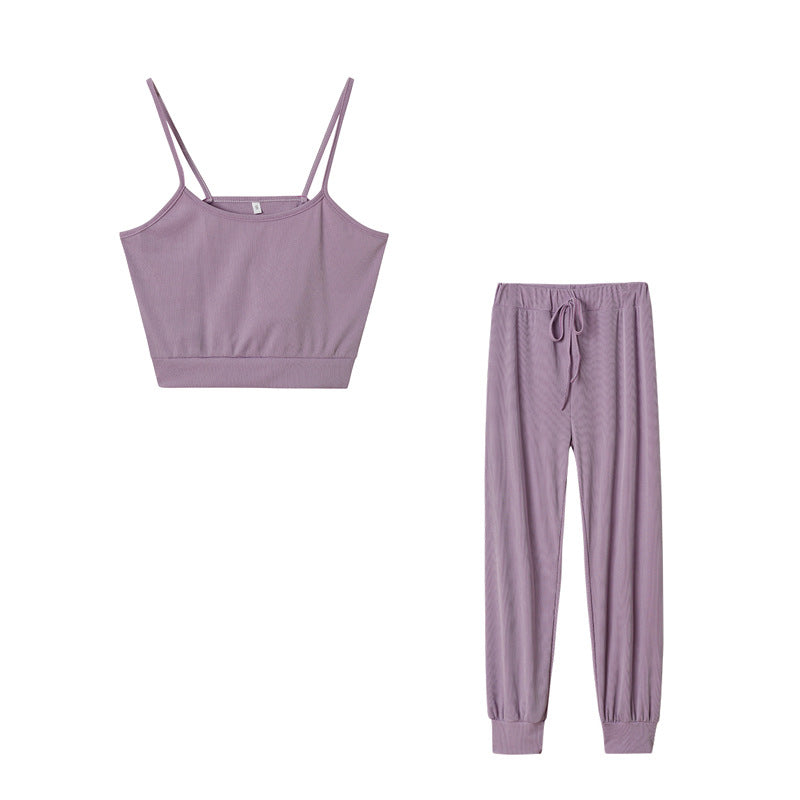 Lune London Women's Cropped Ribbed Loungewear Set