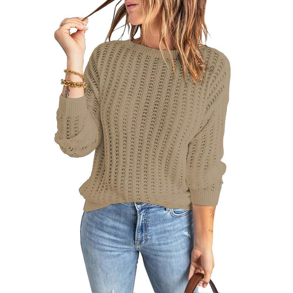 Knitted sweater for women with textured pattern and wide sleeves Lune London