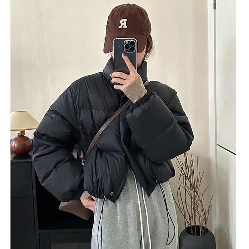 Short quilted jacket for women with elastic cuffs and a drawstring Lune London