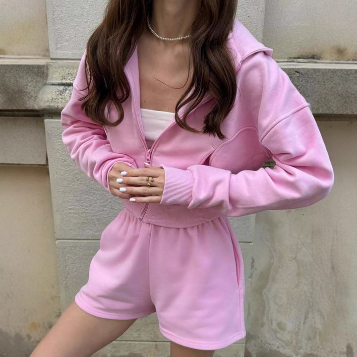 Lune London Women's Casual Hoodie and Shorts Set