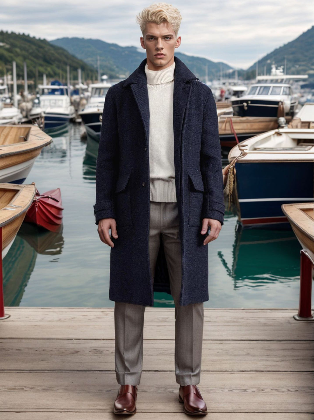 Elegant high-quality wool coat for men Lune London