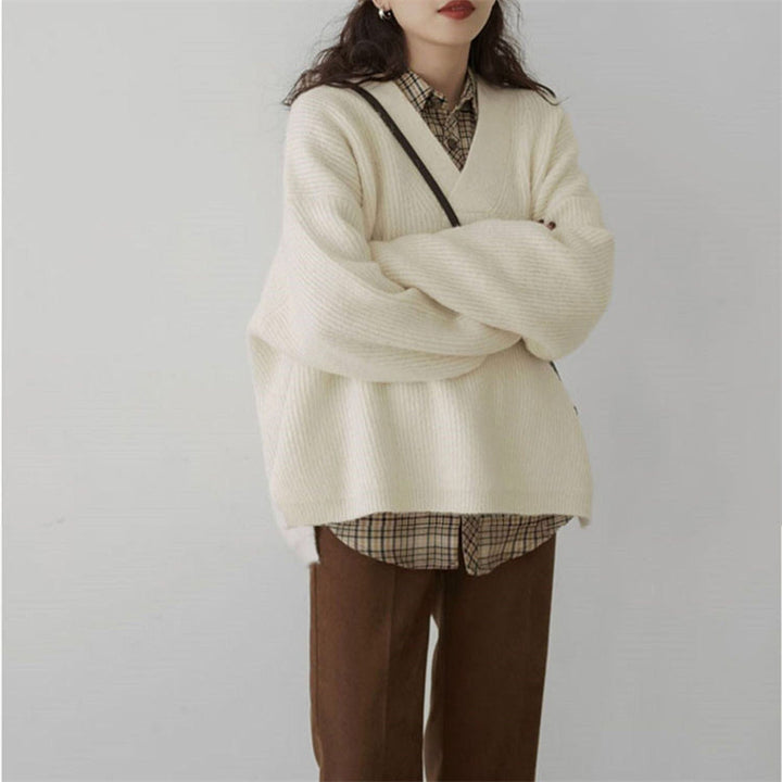 Pull V à col en V pour femme en coupe oversize Chic & Stil