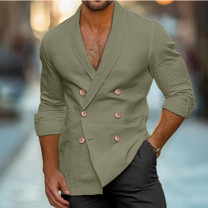 Elegant linen jacket for men with double knot design Lune London