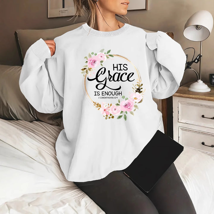 Sweat-shirt pour femmes avec lettres motivantes et design floral Chic & Stil