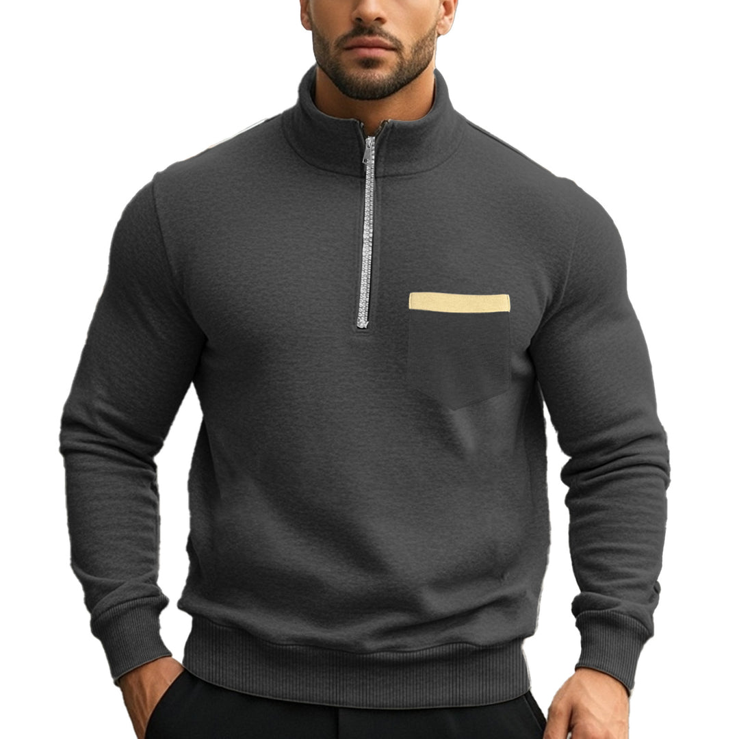 Men's sweatshirt with high collar and contrasting chest pocket Lune London
