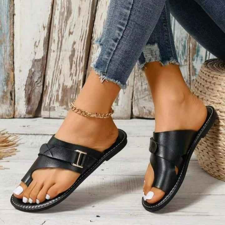 Women’s strap sandals with elastic strap and comfortable sole Lune London