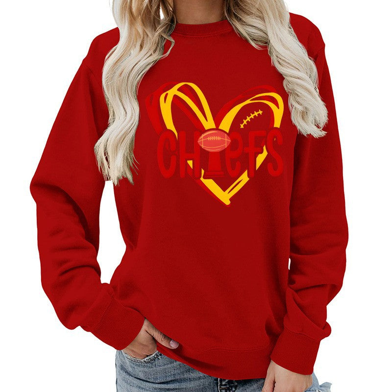 Sweat-shirt pour femmes avec design de cœur et graphiques sportifs créatifs Chic & Stil