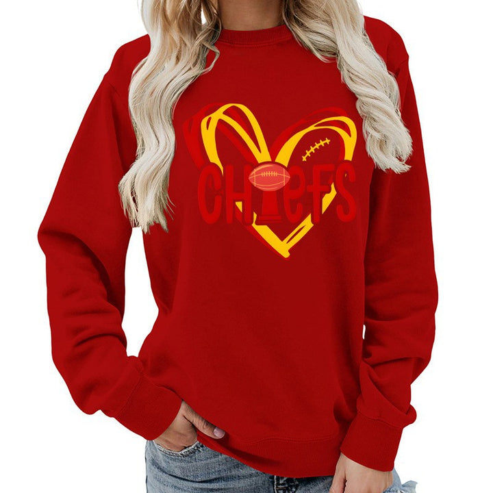 Sweat-shirt pour femmes avec design de cœur et graphiques sportifs créatifs Chic & Stil