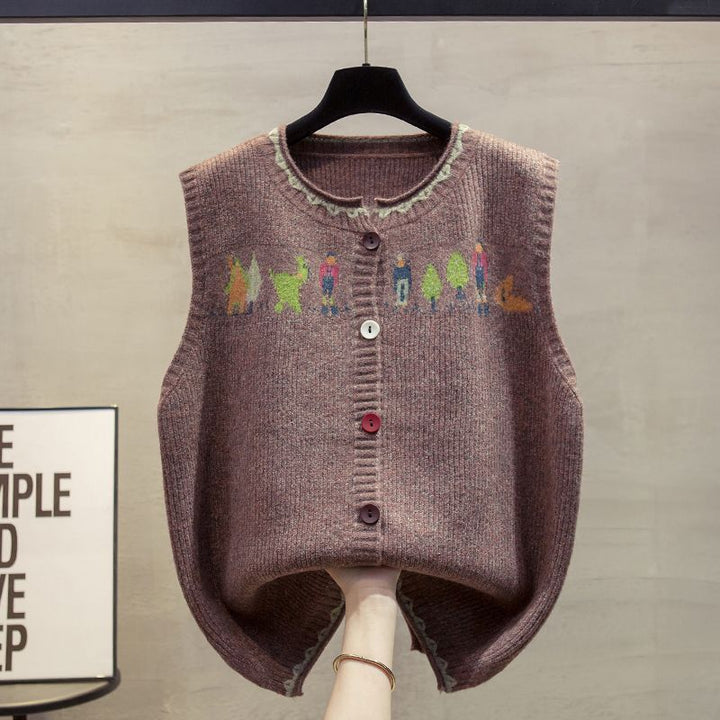 Gilet tricoté pour femmes avec motif ludique Chic & Stil