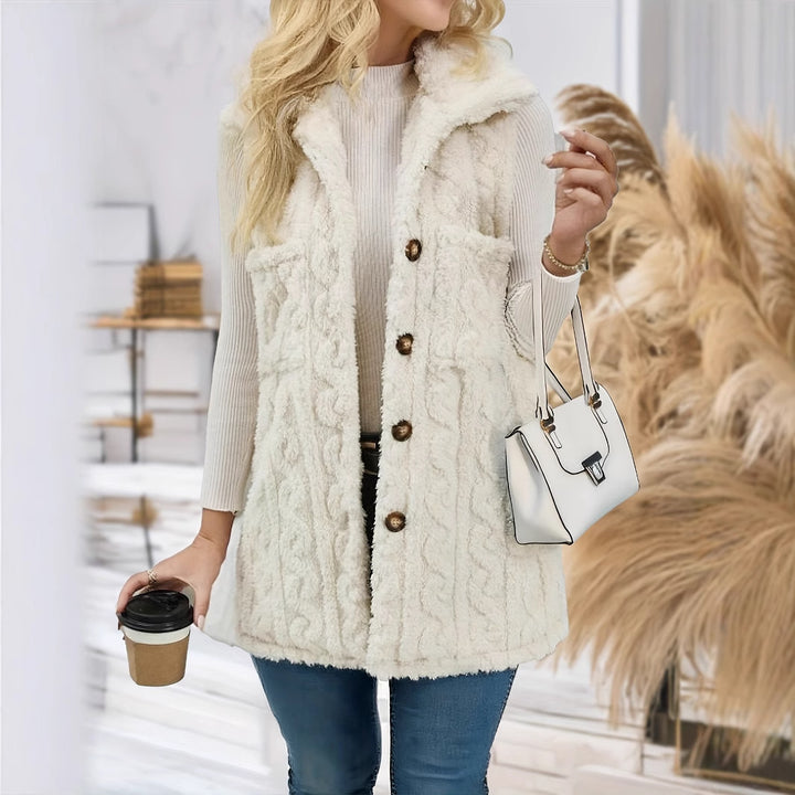 Cozy cardigan for women in soft teddy fleece Lune London