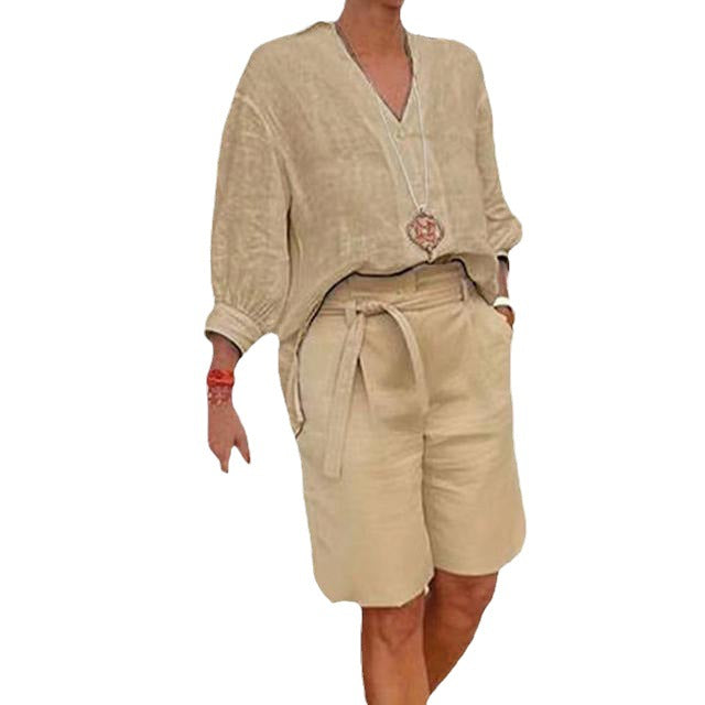Tenue d'été décontractée pour femmes avec haut large et shorts Lune London