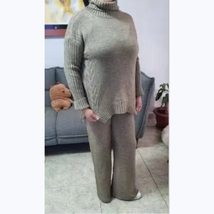 Woman Soft Knit Sweater with High Neck and Casual Fit Lune London