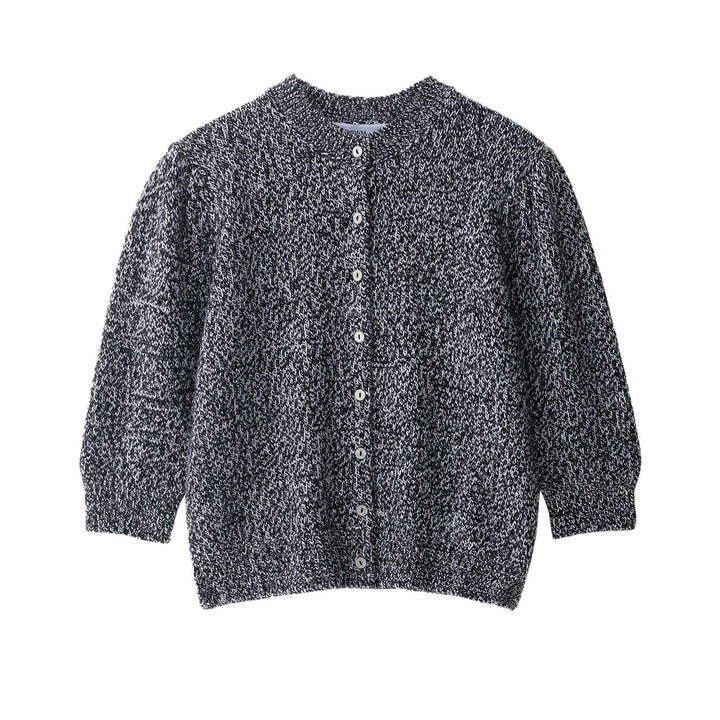 Knitted jacket for women with button closure and elegant ruffle details Lune London