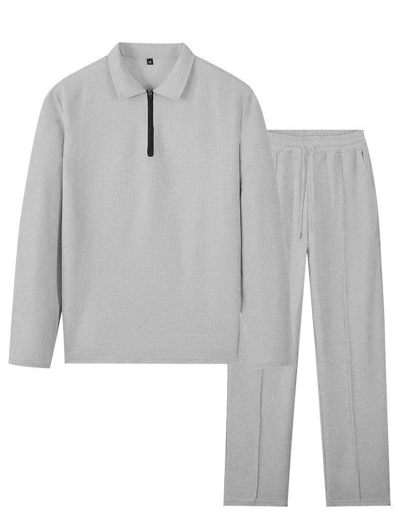 Men's sports hooded top set and stretch pants in breathable structured material Lune London