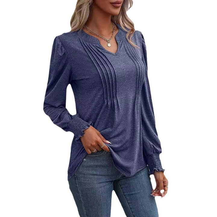 Long sleeve women's t-shirt with an elegant frill Lune London