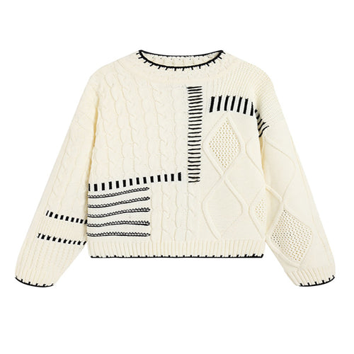 Casual knit sweater for women with graphic pattern Lune London