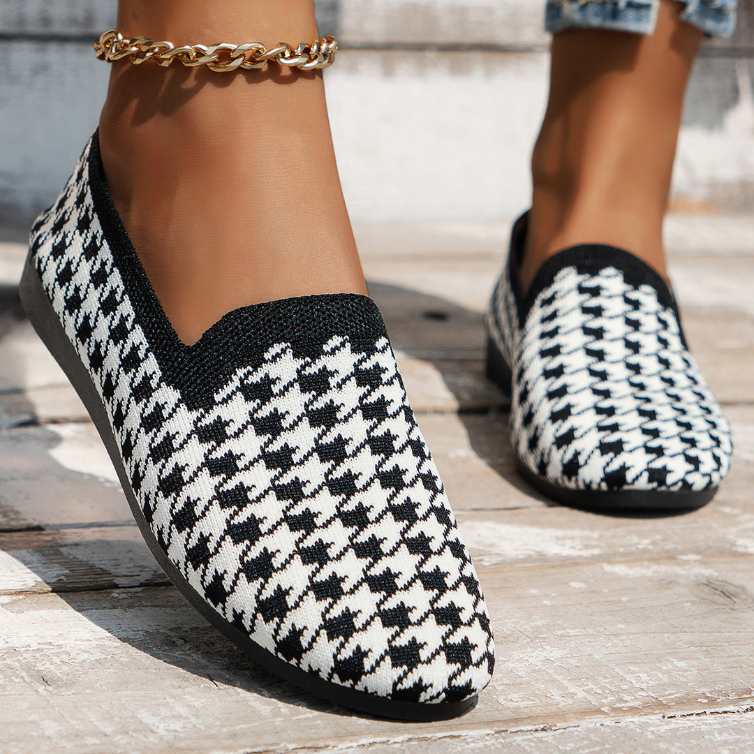 Women's Slip-On Sneakers with an innovative houndstooth pattern and a flexible insole Lune London