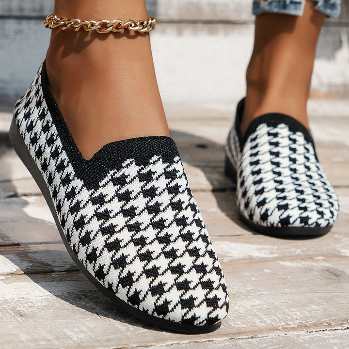 Women's Slip-On Sneakers with an innovative houndstooth pattern and a flexible insole Lune London