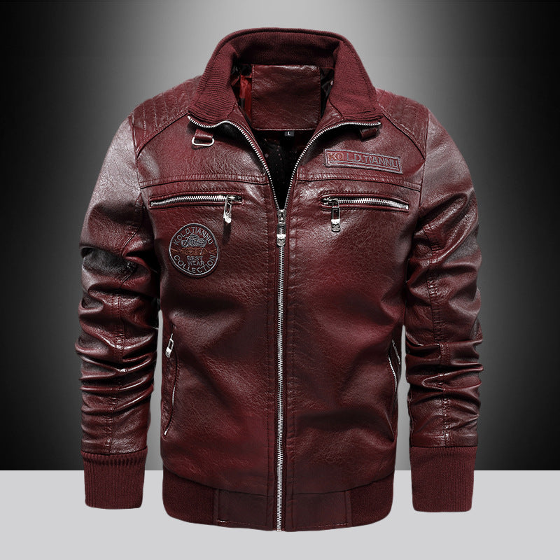 Men's faux leather jacket with stylish zipper Lune London