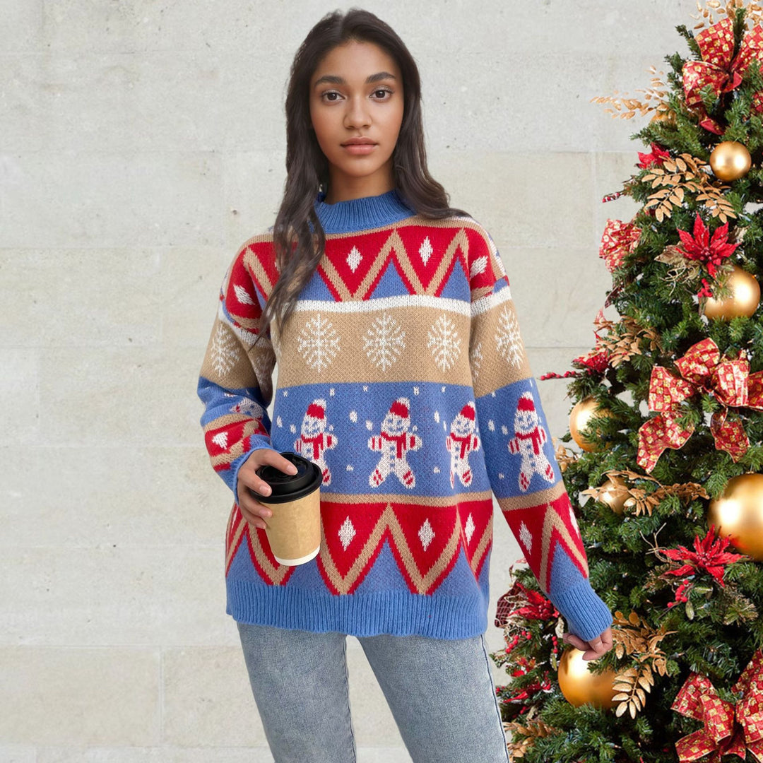 Women’s sweater with festive Christmas pattern and relaxed fit Lune London