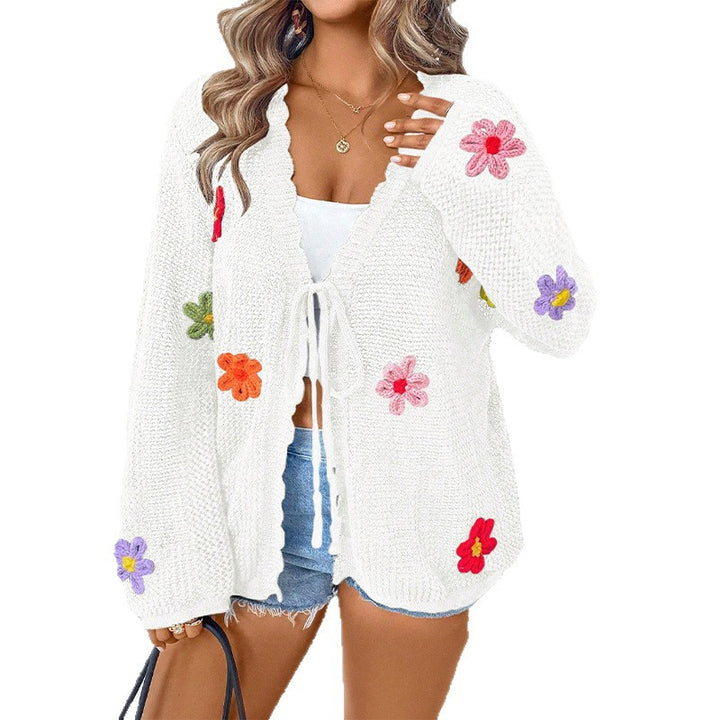 Lune London Women's Floral Pattern Knit Jacket