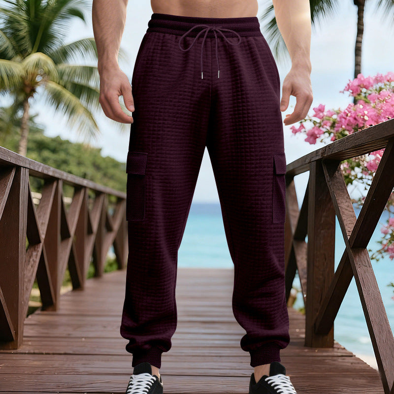 Men's cargo jogger pants with elastic waistband and practical side pockets Lune London