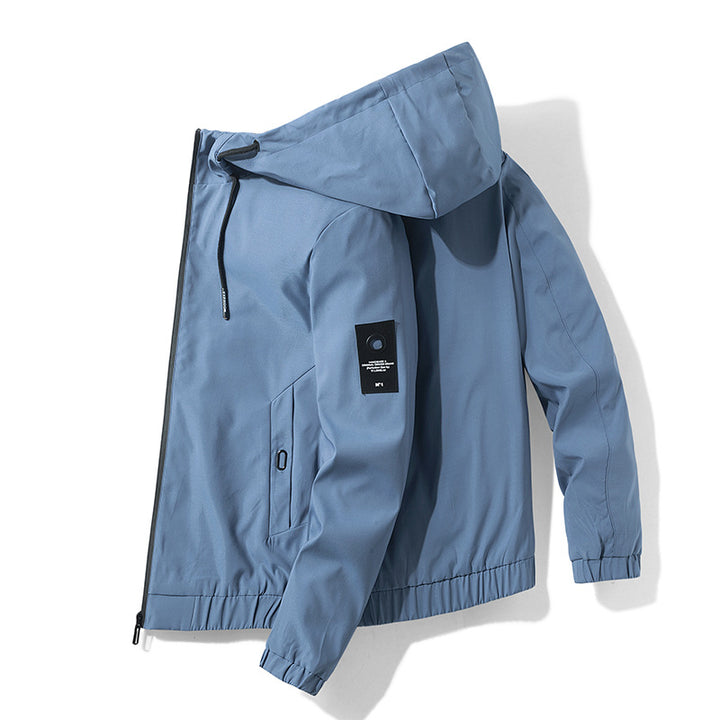 Functional jacket for men, windproof and waterproof, with adjustable hood collar Lune London