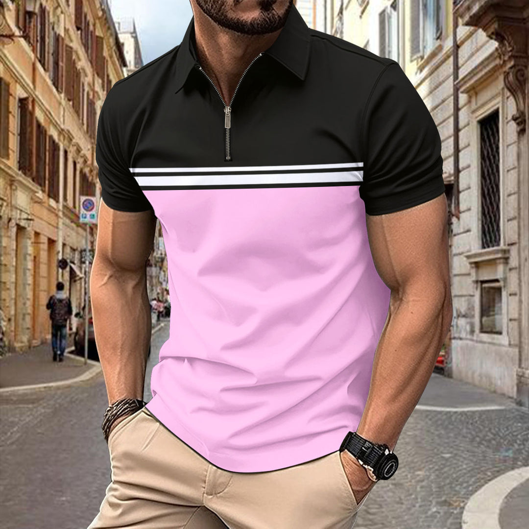Men's Classic Sport Polo with Trendy Zipper Lune London