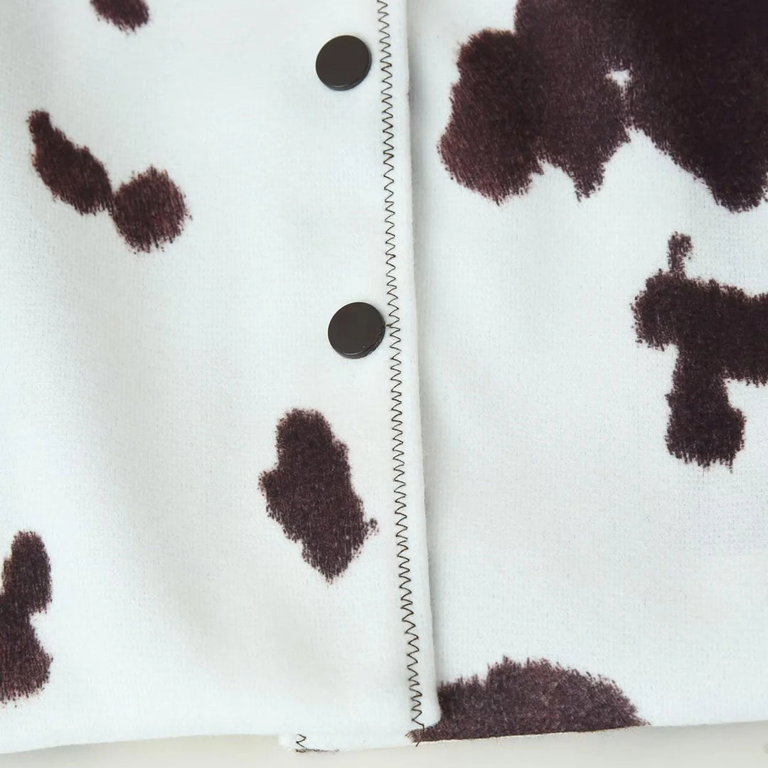 Cropped faux leather jacket for women with animal print Lune London