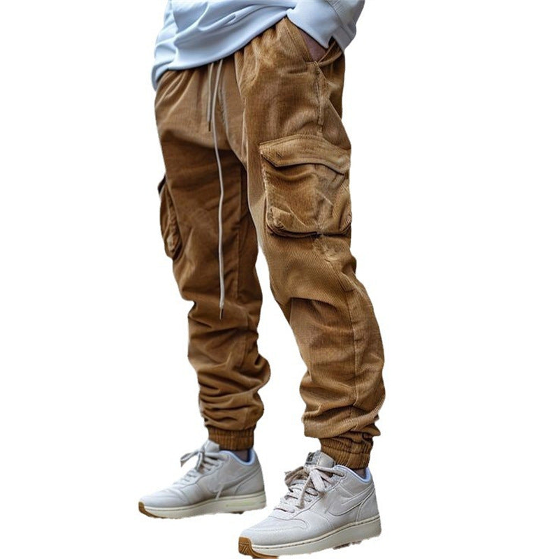 Men's cargo pants with functional pockets and elastic waistband Lune London