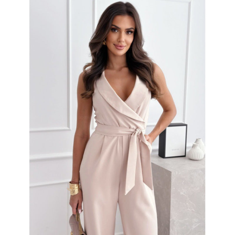 Ladies Elegant Sleeveless Jumpsuit Lune London