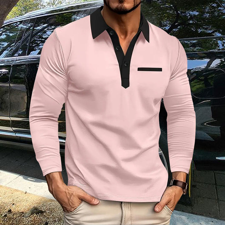 Men's polo shirt with modern collar and practical chest pocket Lune London