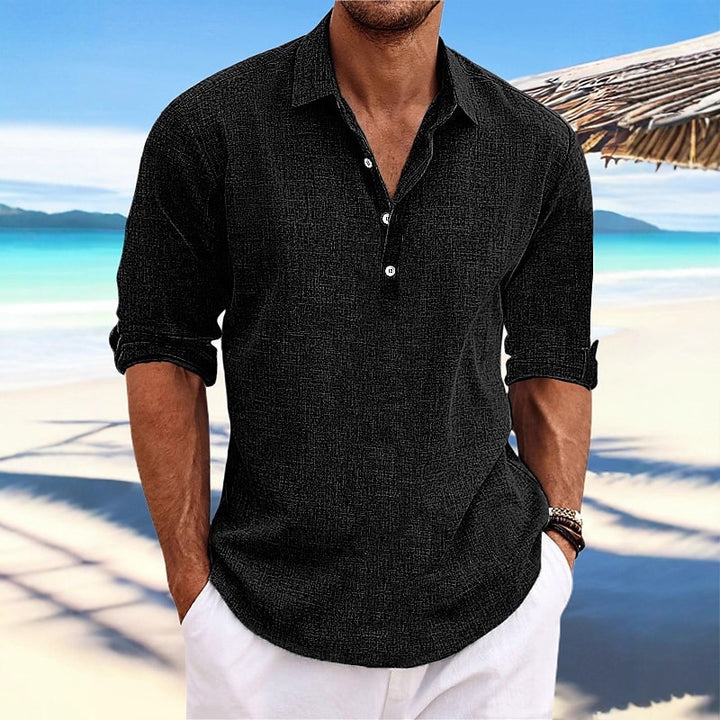 Casual long sleeve shirt for men with button placket and modern details Lune London