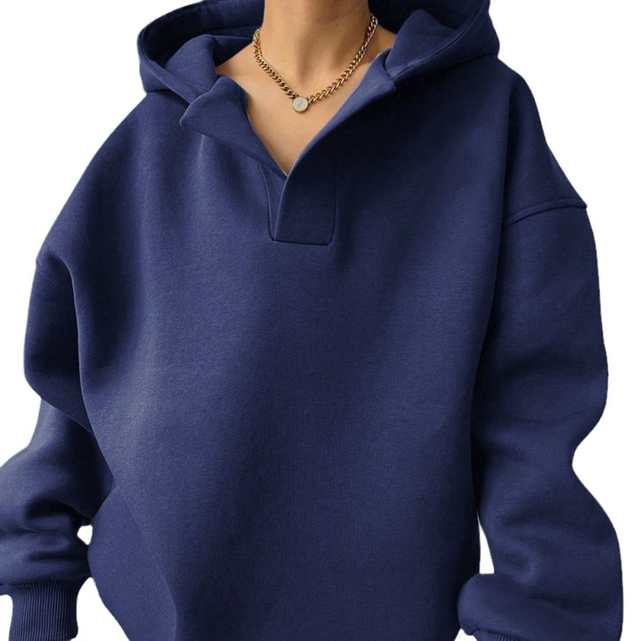 Oversized hoodie for women with half-zip Lune London