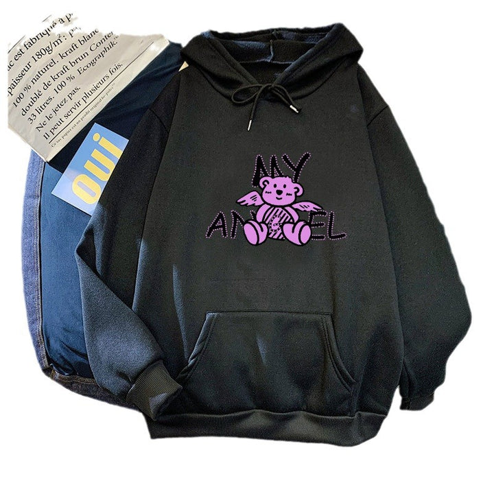 Women's hoodie with cute angel bear design Chic & Stil