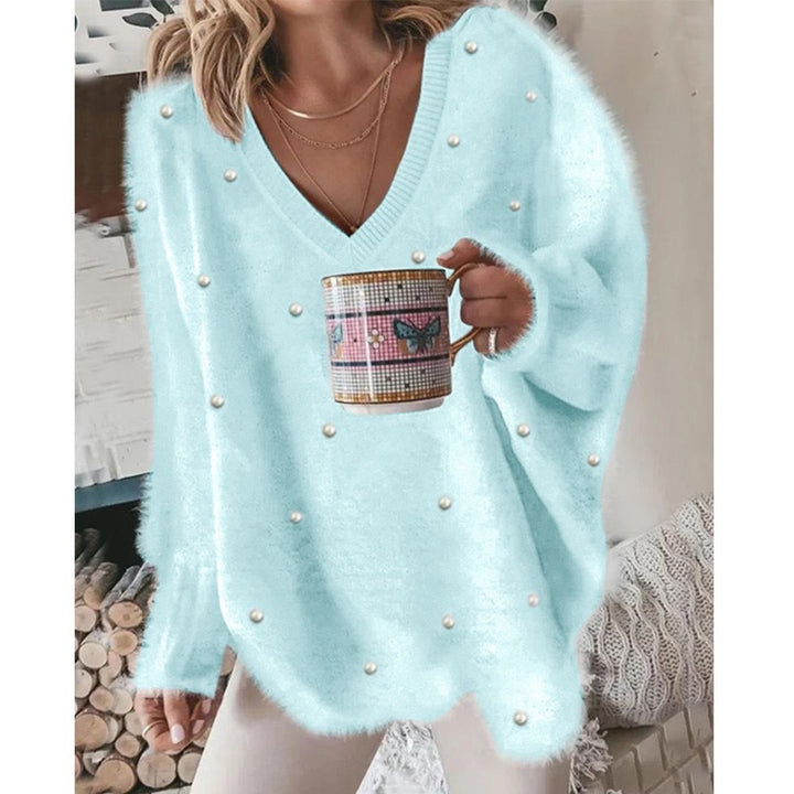 Women's elegant sweater with pearl embellishments Lune London