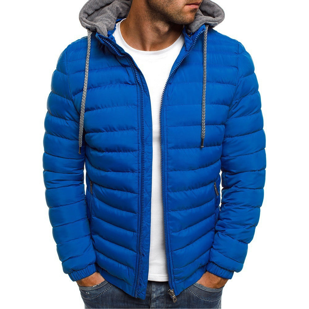 Lightweight quilted jacket for men with hood and side zip pockets Lune London