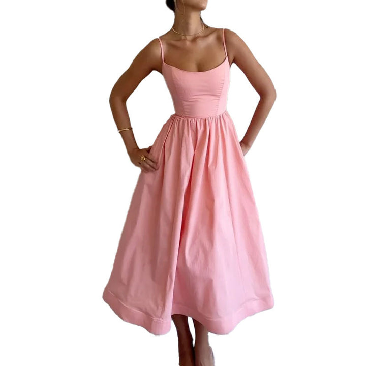 Maxi dress for women with a timeless A-line silhouette and thin straps Lune London