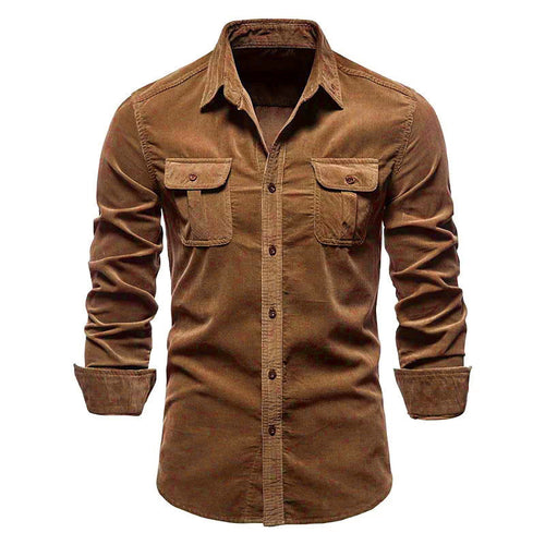 Men's long sleeve shirt with practical chest pockets and trendy slim fit Lune London