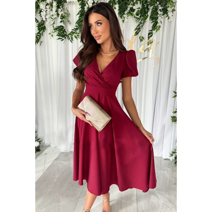 Elegant A-line midi dress for women with soft pleats Lune London