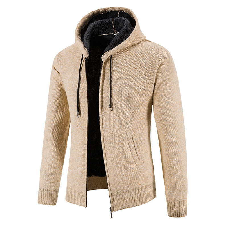 Men's knit jacket with modern hood and structured design Lune London