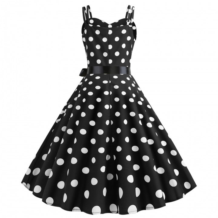 Robe swing femme avec des pois classiques et une jupe évasée Chic & Stil