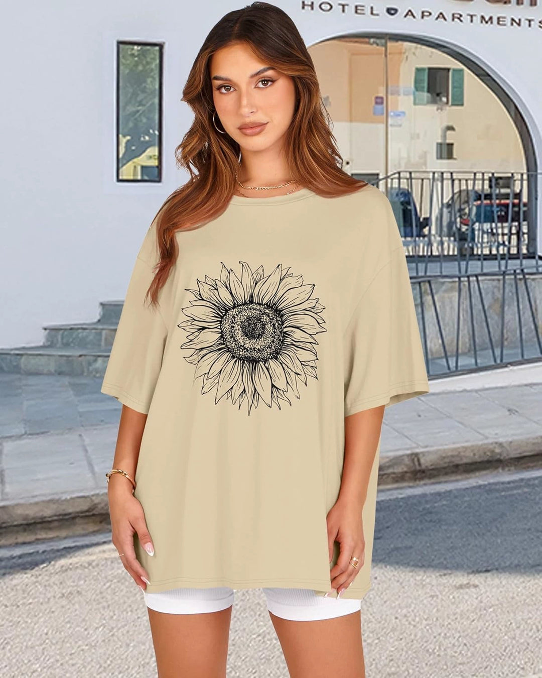Ladies Casual Oversized Graphic T-shirt Lune London