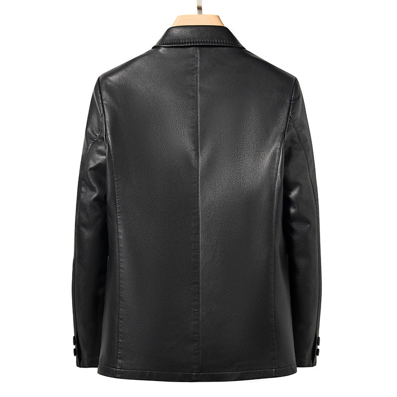 Elegant synthetic leather blazer for men with modern fit Lune London
