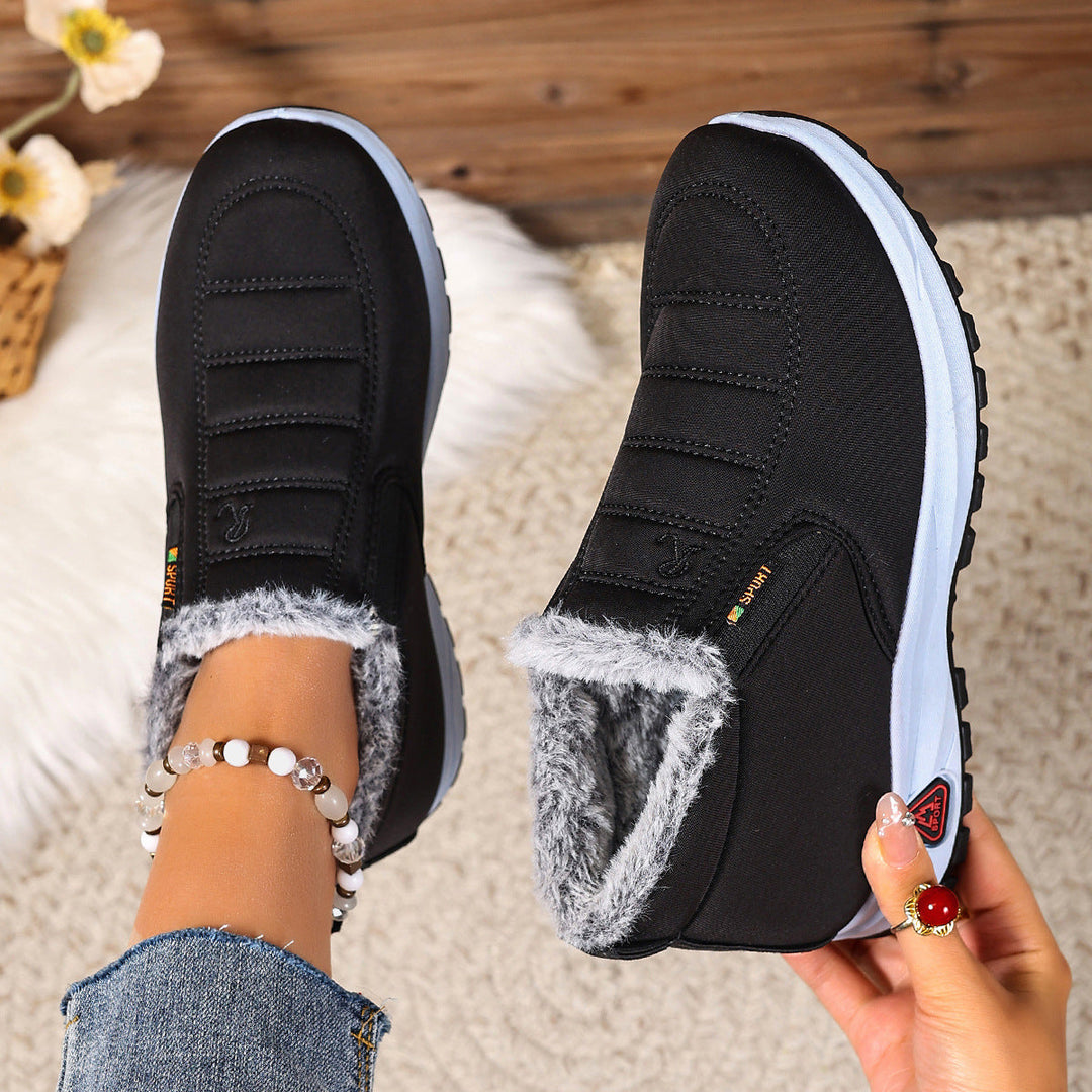 Lune London | Women's Winter Slip-On Sneakers Warm Lining & Non-Slip Sole Plus Sizes