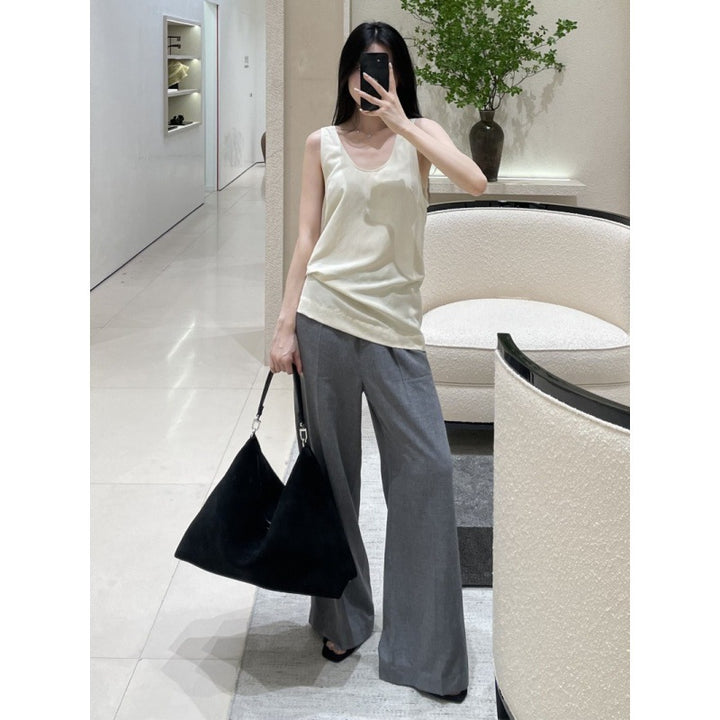 Wide-leg pants for women in high-quality material with an elastic waistband Lune London
