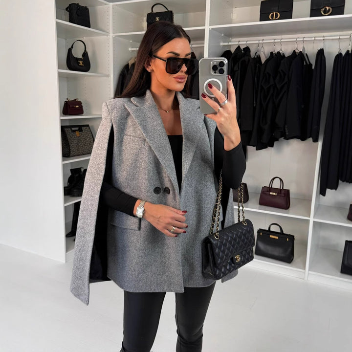 Oversized jacket for women with cape design and modern details Lune London